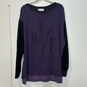 EUC wildfox purple and black road trip sweater  sz small